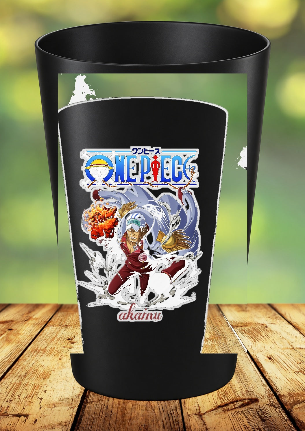 Gobelet One Piece – Impression DTF UV – 136 modèles au choix – 113 – Noir