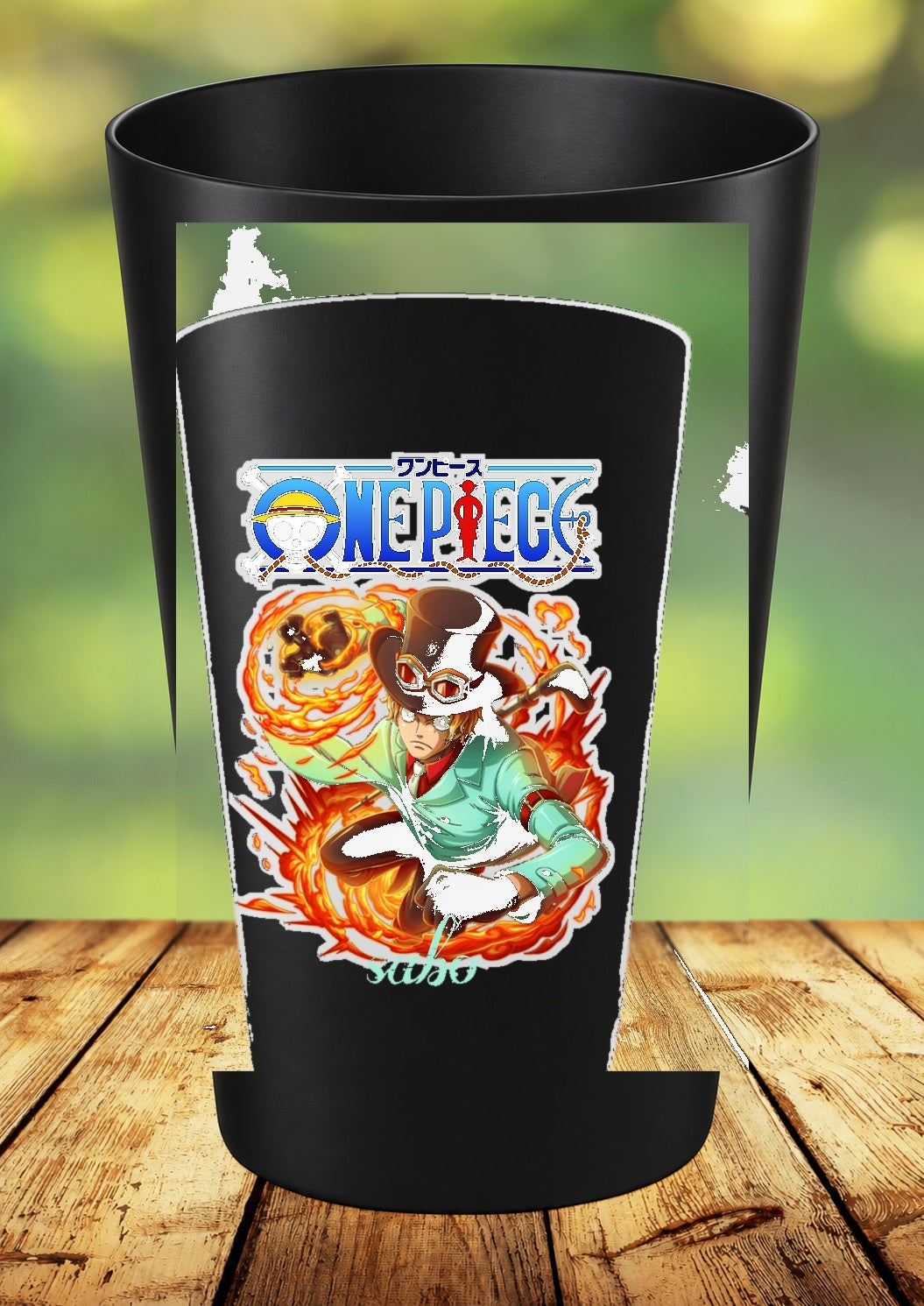 Gobelet One Piece – Impression DTF UV – 136 modèles au choix – 114 – Noir