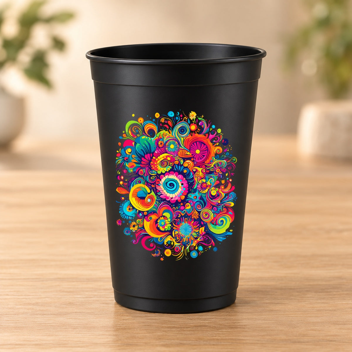 Gobelet noir Psychedelic – Modèle 005