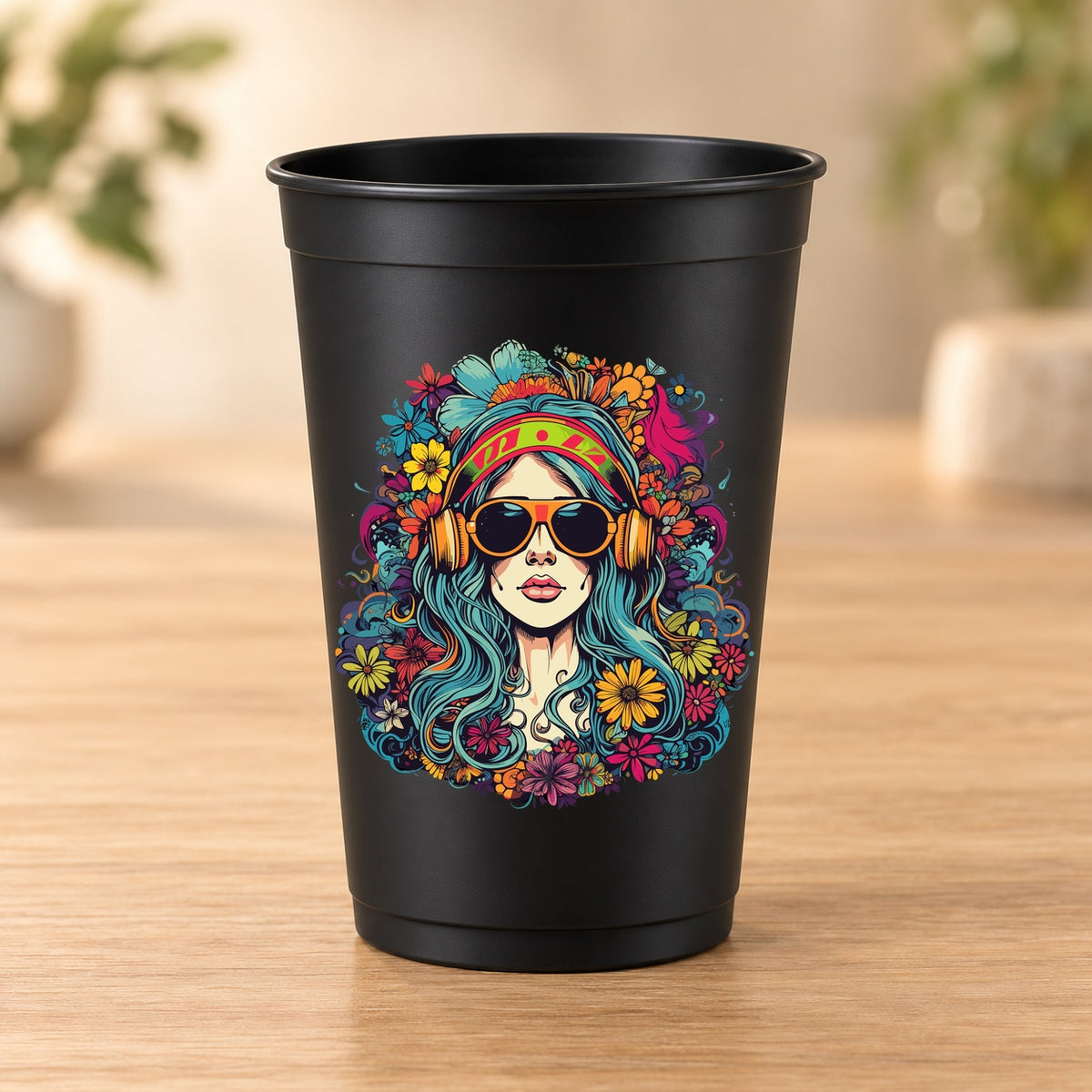 Gobelet noir Psychedelic – Modèle 010