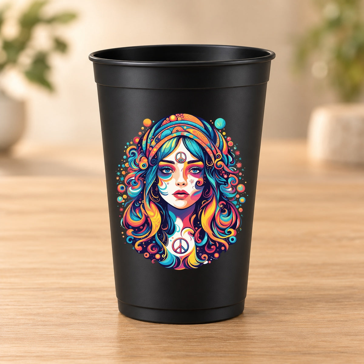 Gobelet noir Psychedelic – Modèle 029