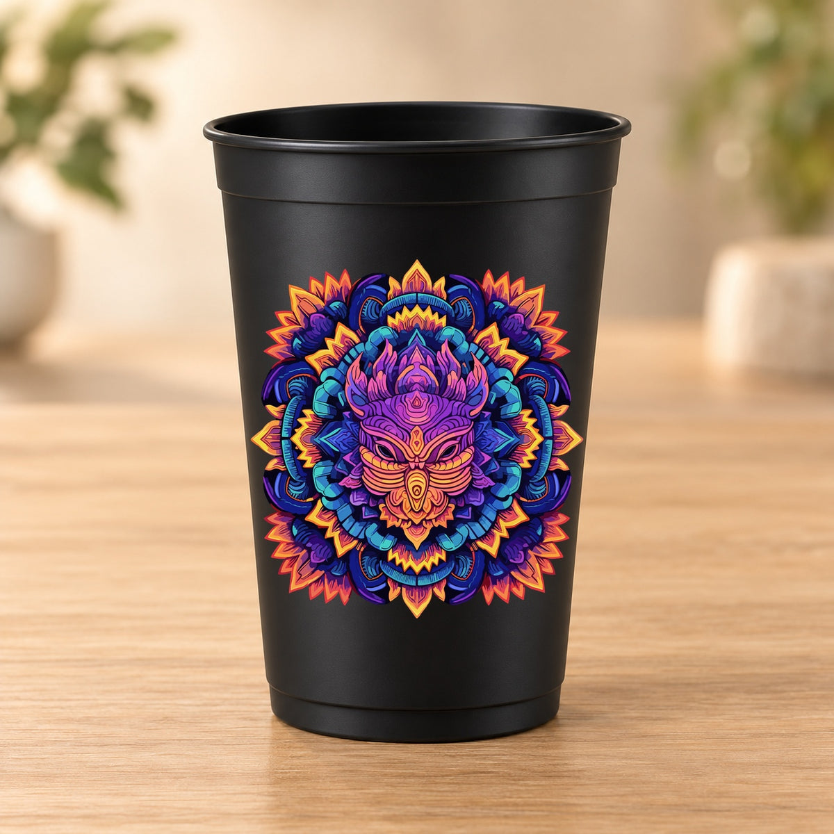 Gobelet noir Psychedelic – Modèle 036