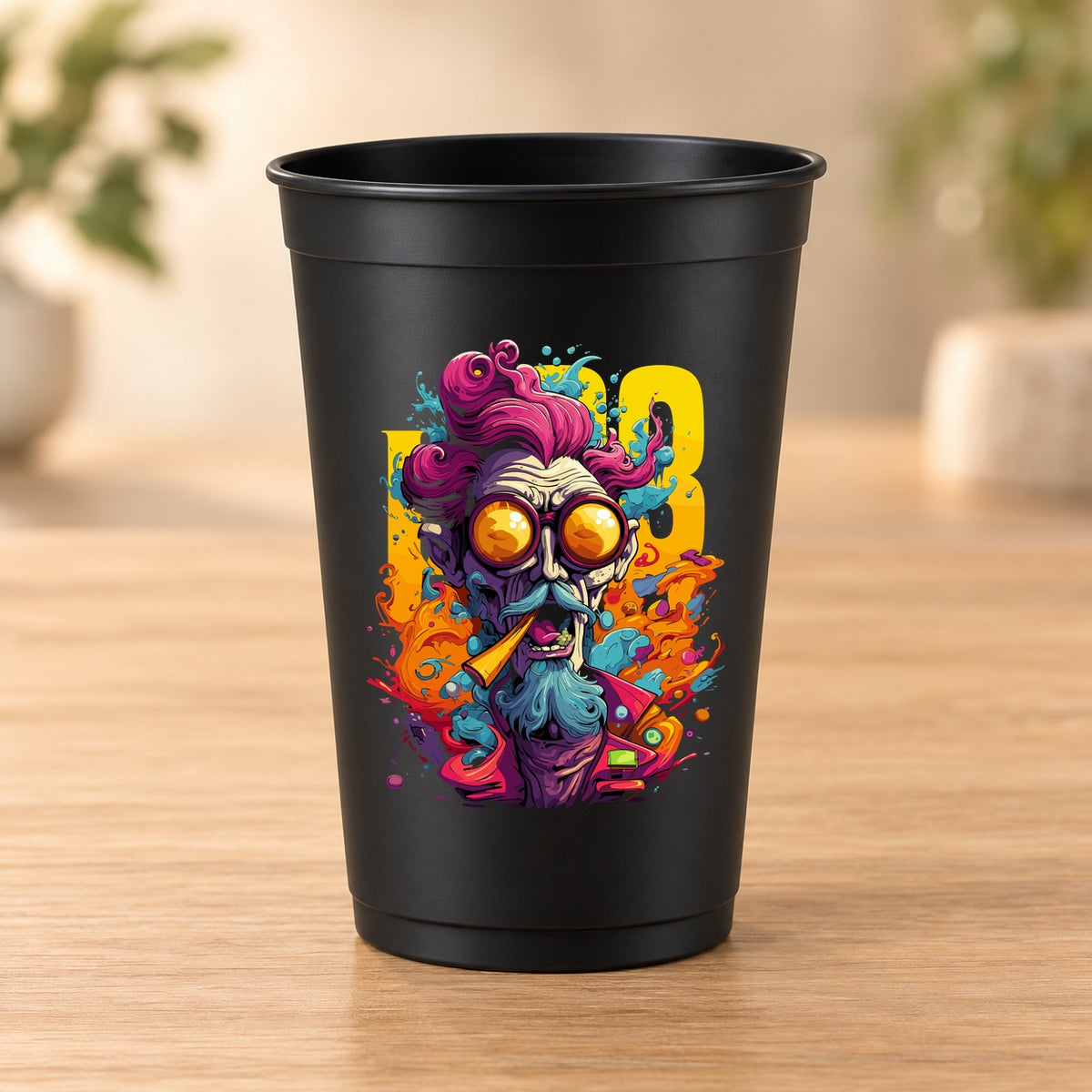 Gobelet noir Psychedelic – Modèle 042