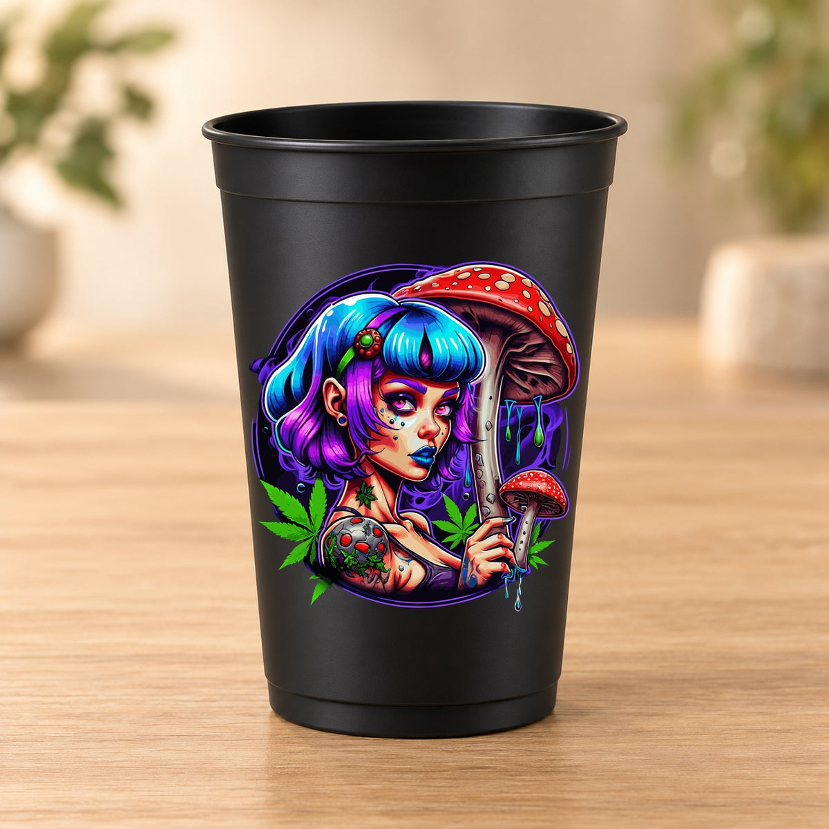 Gobelet noir Psychedelic – Modèle 043