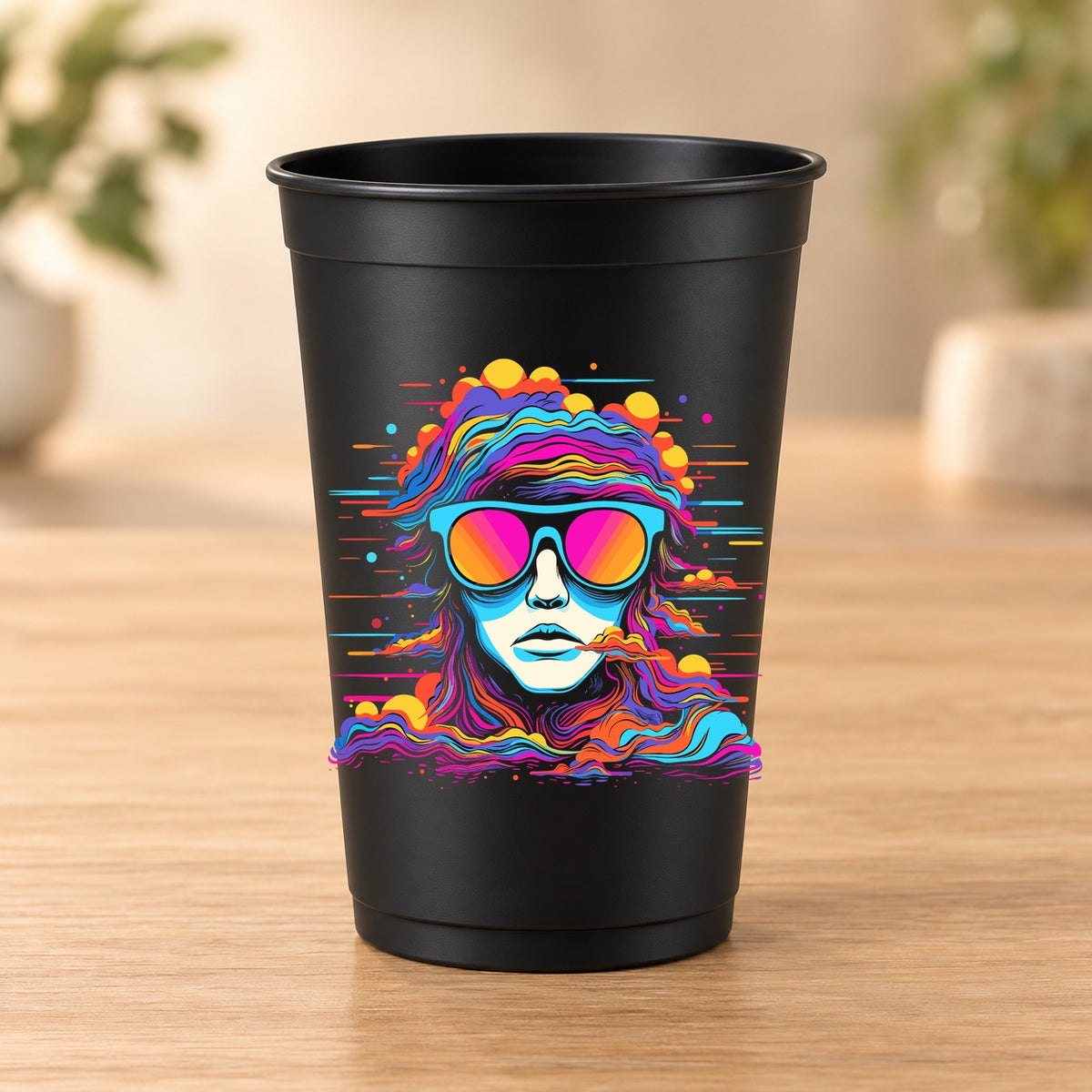 Gobelet noir Psychedelic – Modèle 054