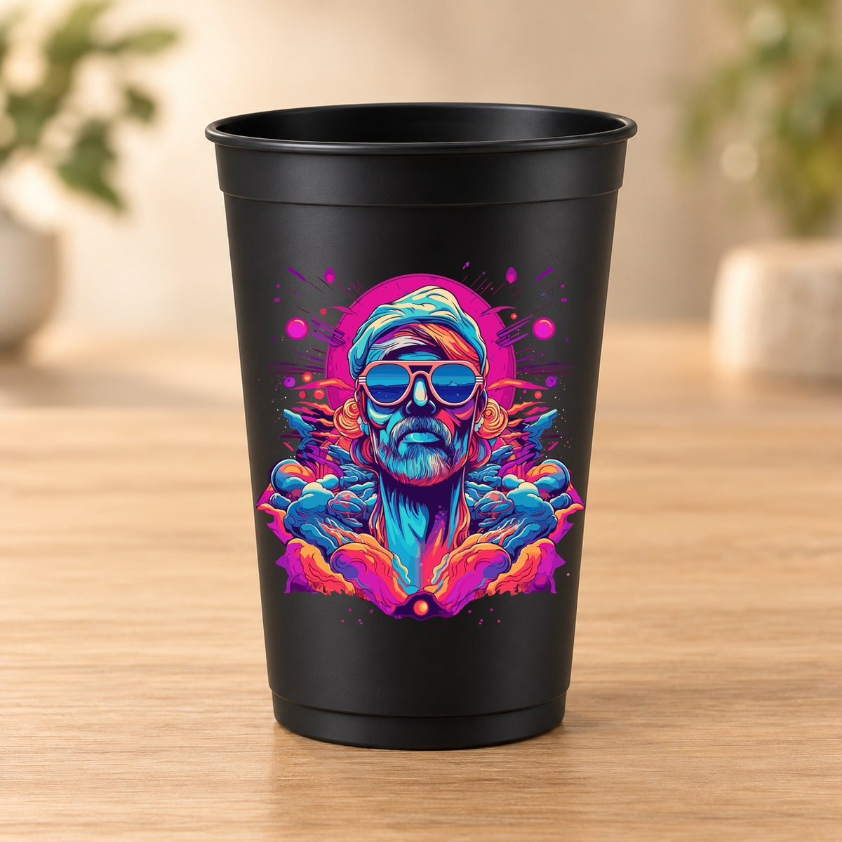 Gobelet noir Psychedelic – Modèle 062