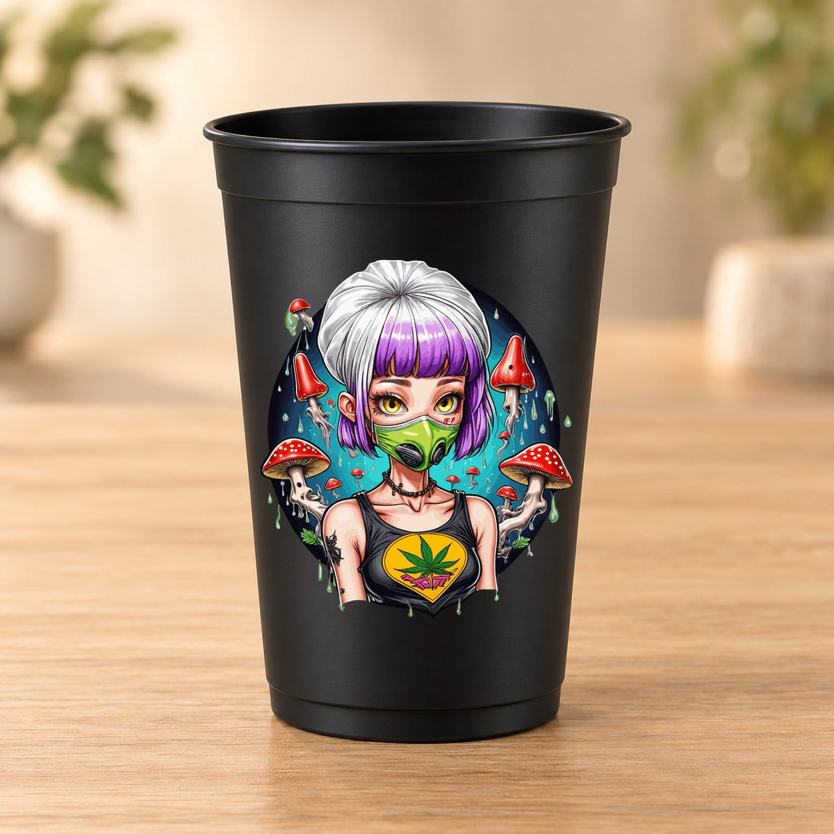 Gobelet noir Psychedelic – Modèle 069