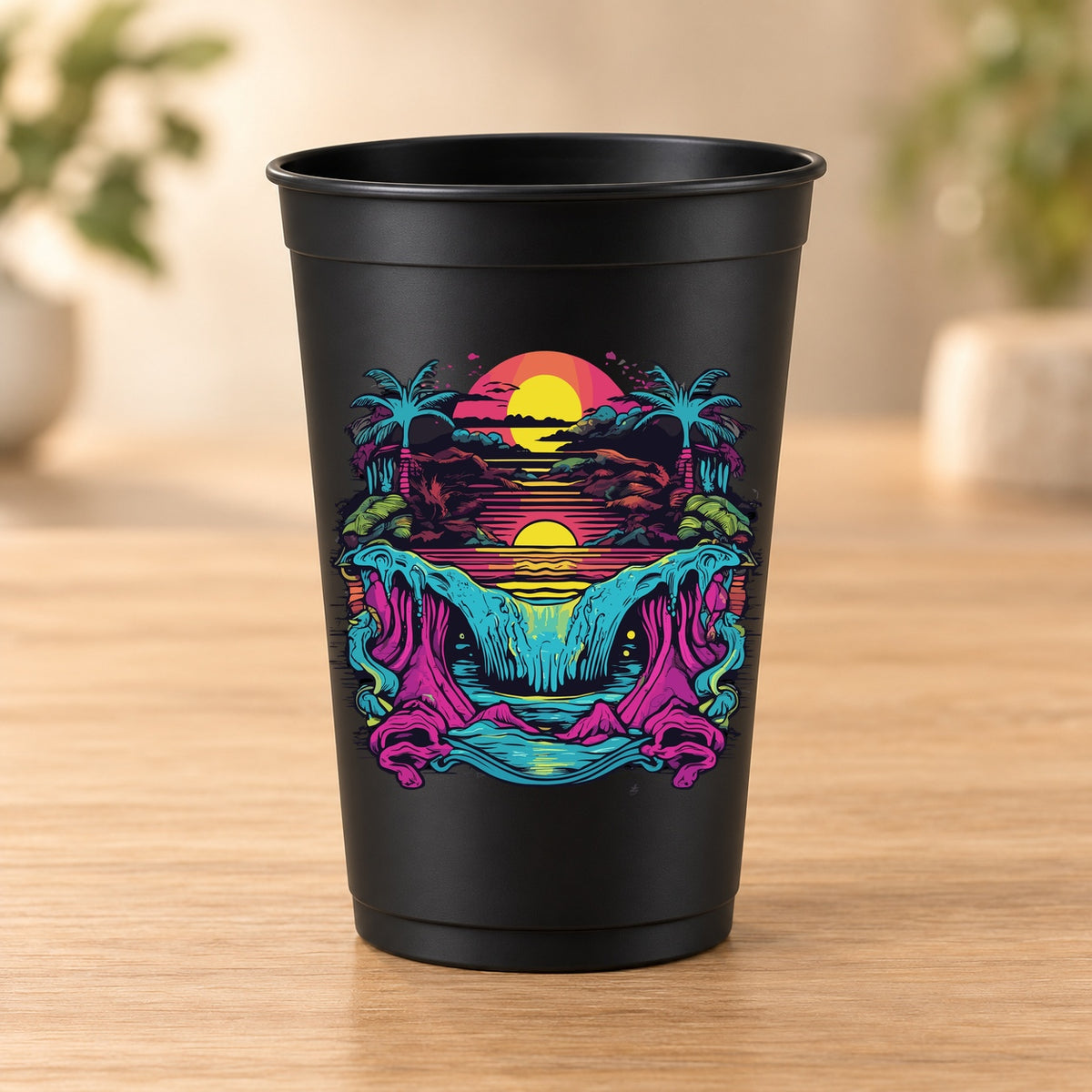 Gobelet noir Psychedelic – Modèle 073