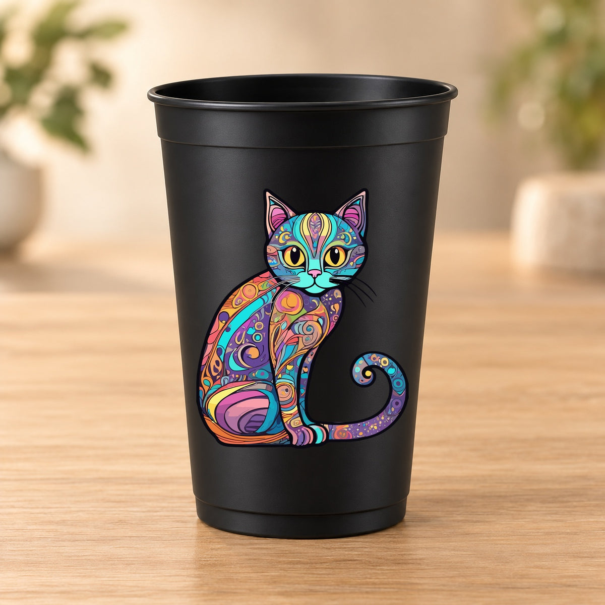 Gobelet noir Psychedelic – Modèle 075