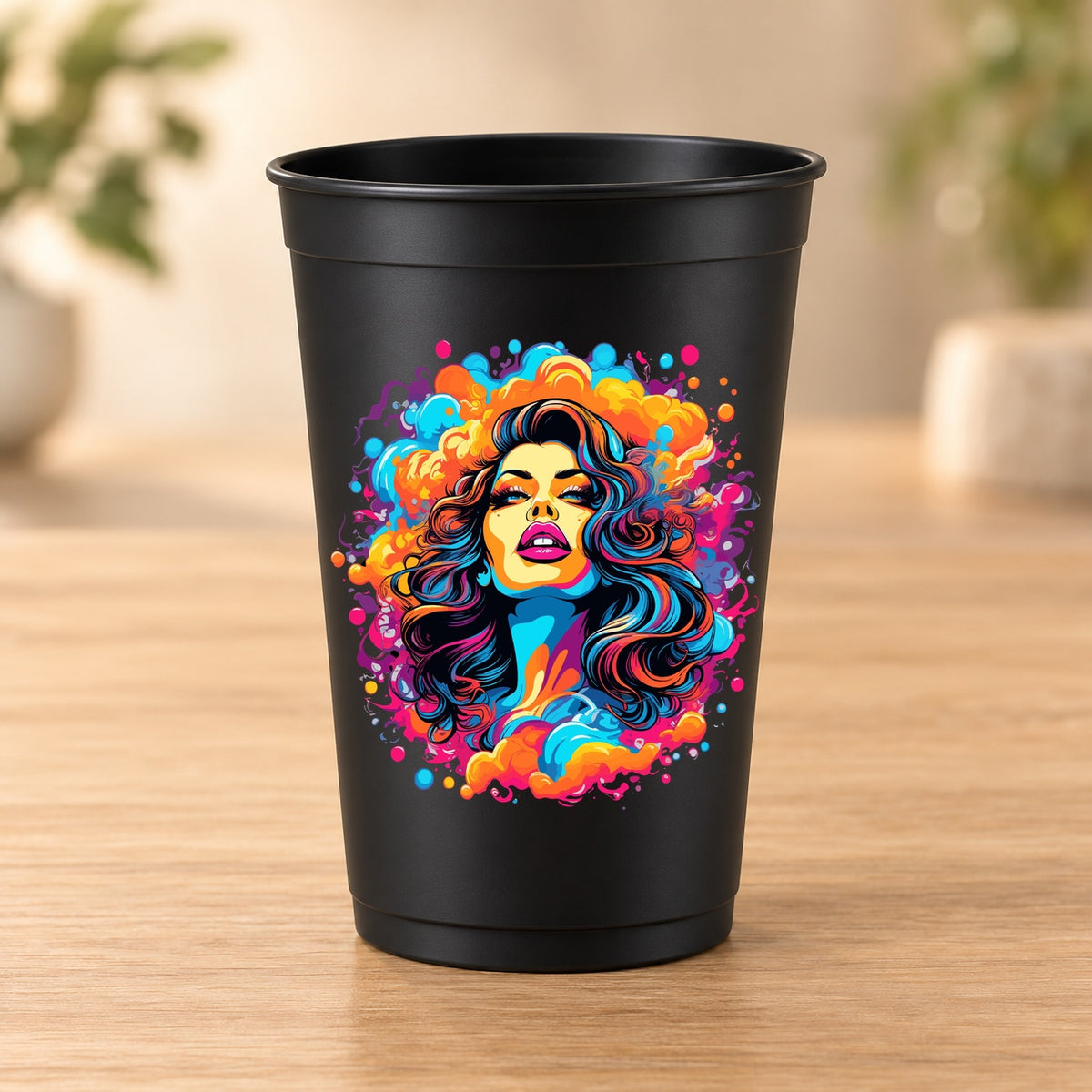 Gobelet noir Psychedelic – Modèle 077