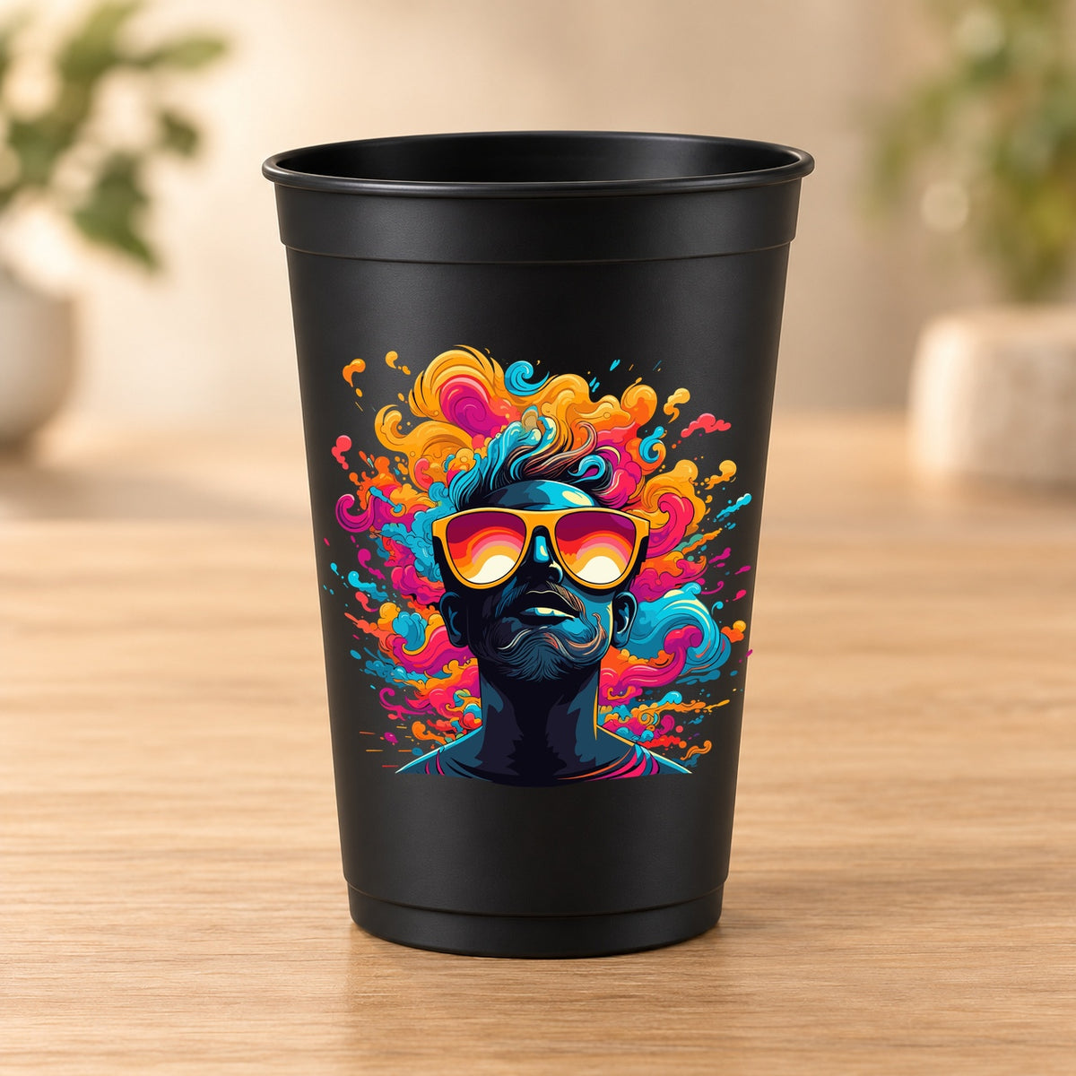 Gobelet noir Psychedelic – Modèle 083
