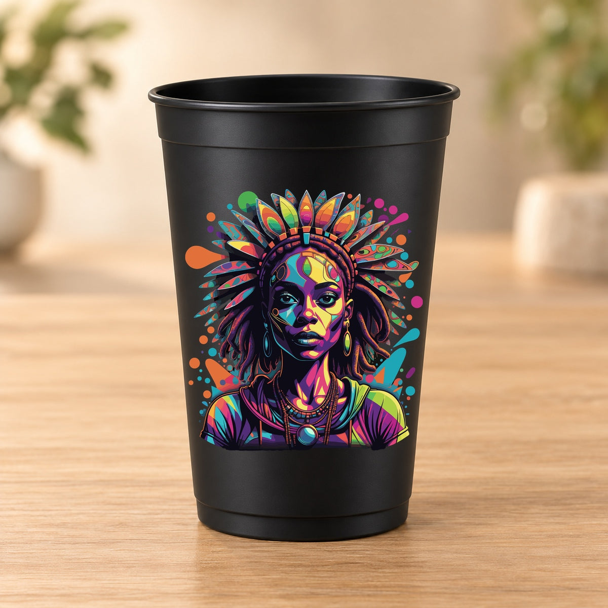 Gobelet noir Psychedelic – Modèle 084