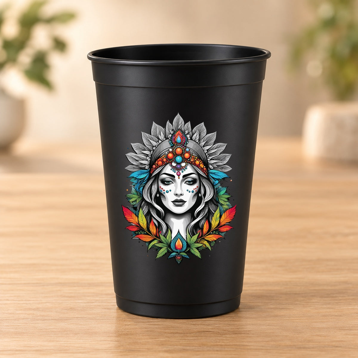 Gobelet noir Psychedelic – Modèle 089