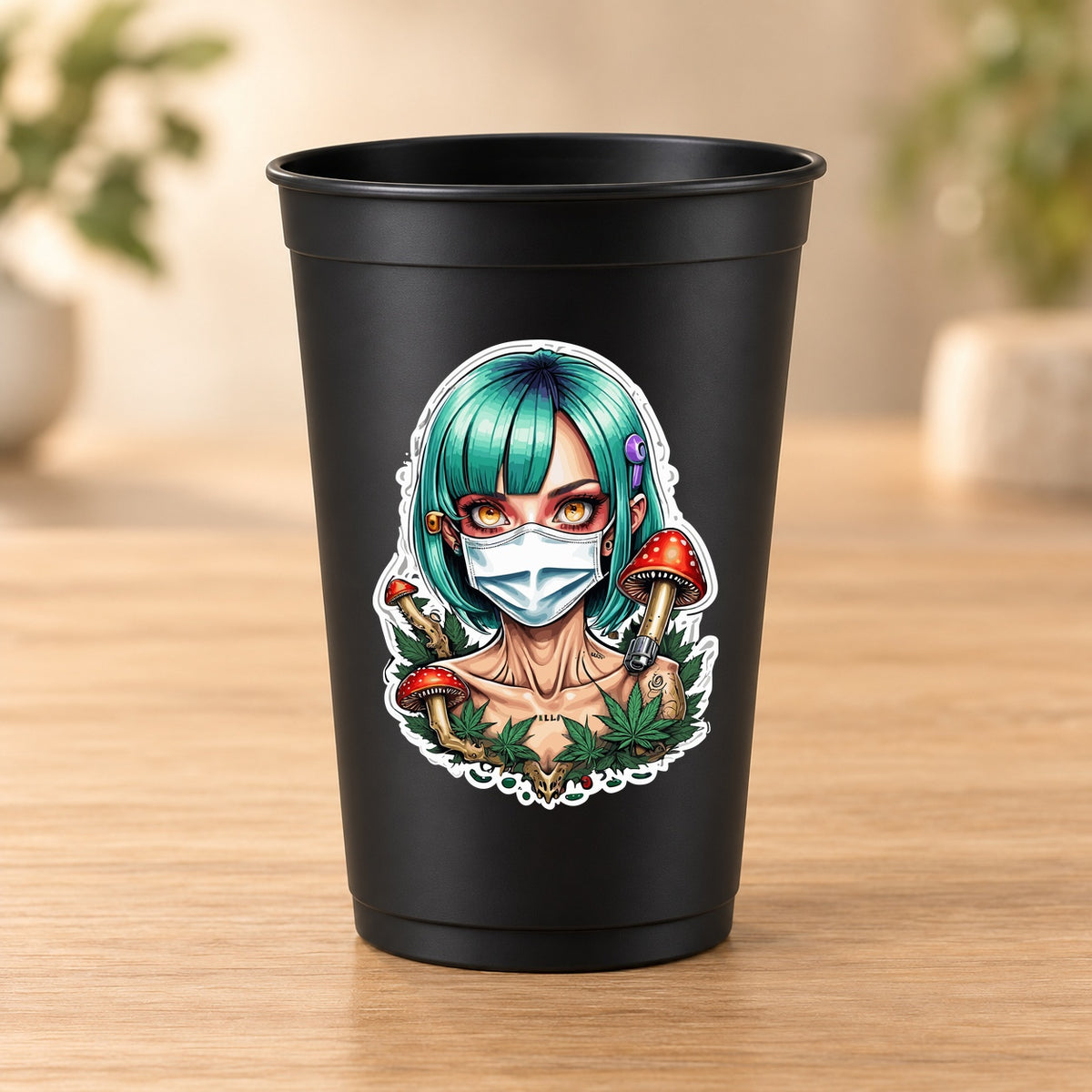 Gobelet noir Psychedelic – Modèle 090