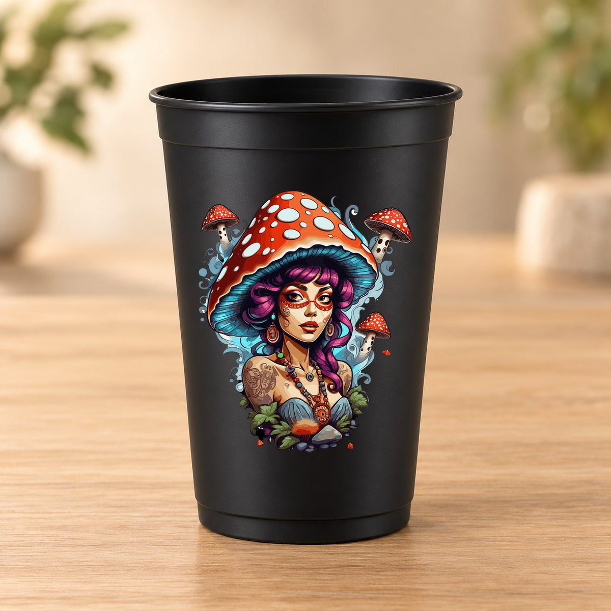 Gobelet noir Psychedelic – Modèle 095
