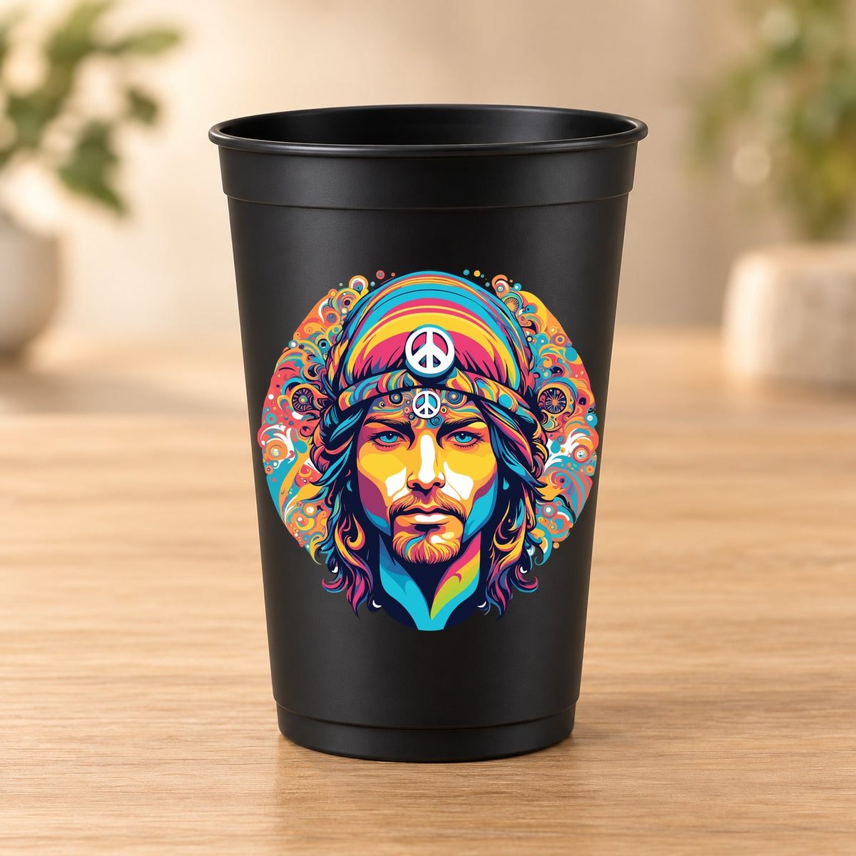 Gobelet noir Psychedelic – Modèle 096