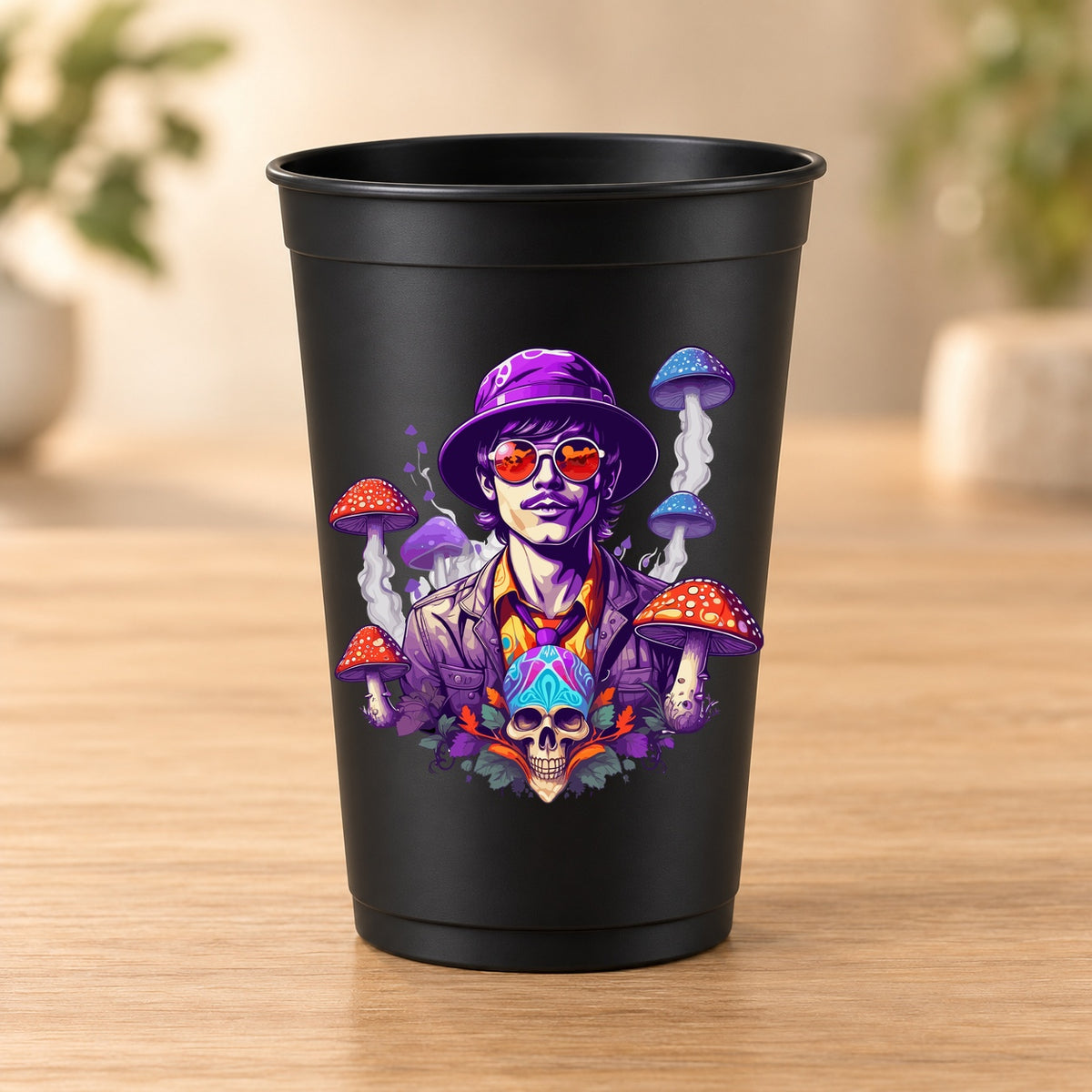 Gobelet noir Psychedelic – Modèle 097