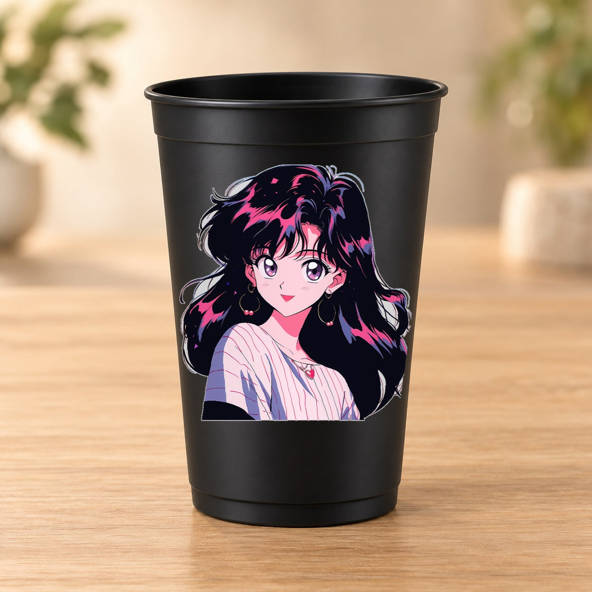 Gobelet Retro Anime noir modèle 12