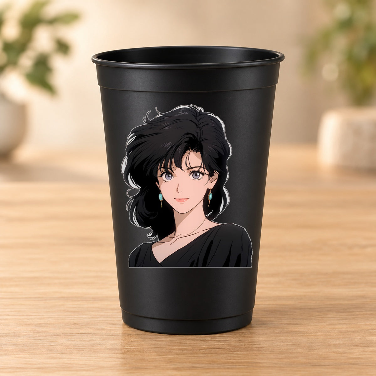 Gobelet Retro Anime noir modèle 2