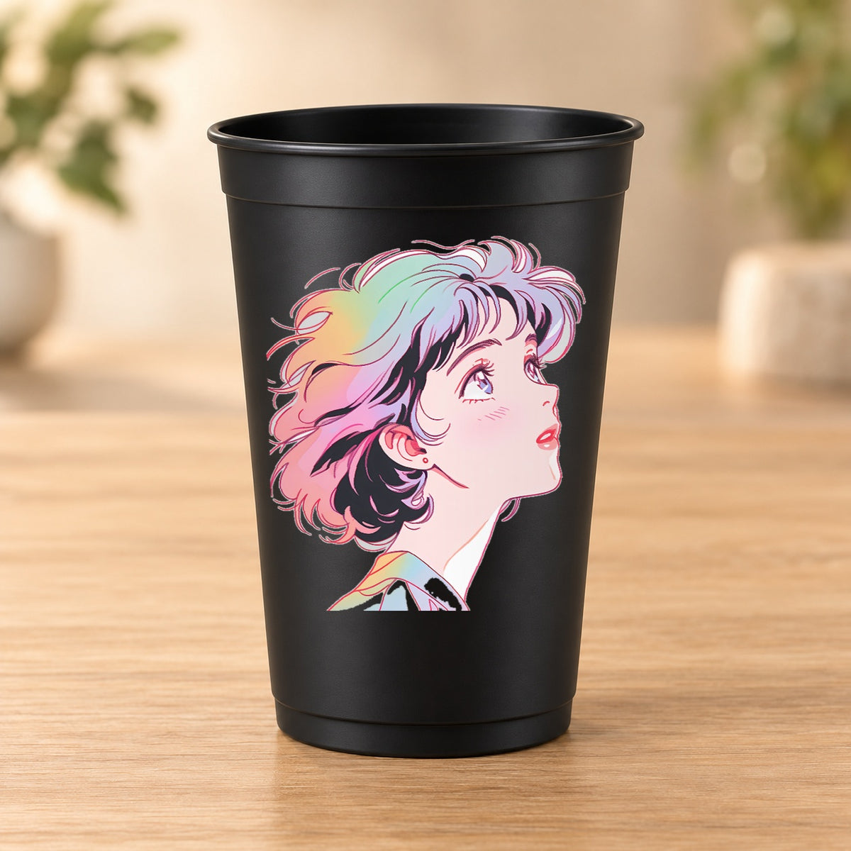 Gobelet Retro Anime noir modèle 20