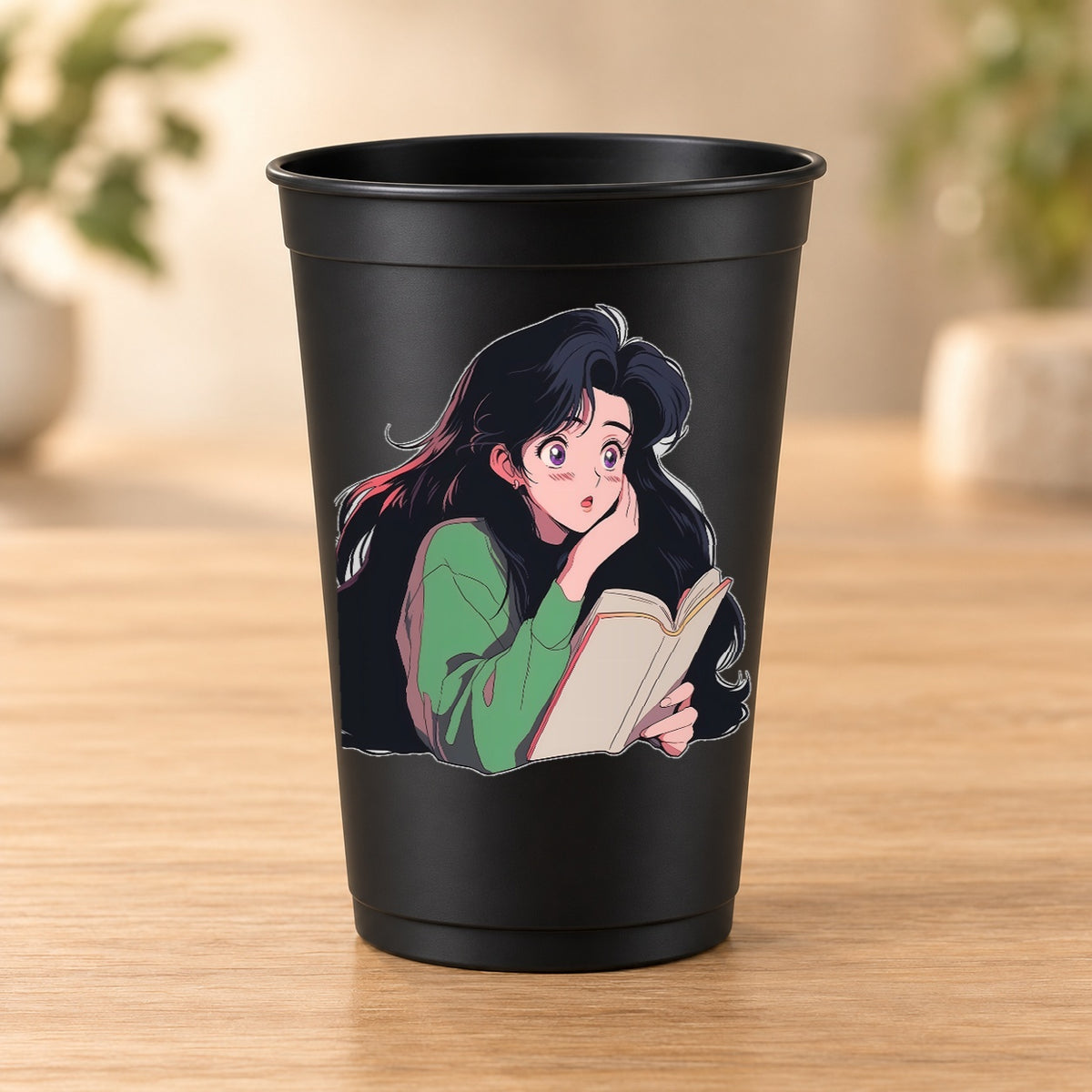 Gobelet Retro Anime noir modèle 25