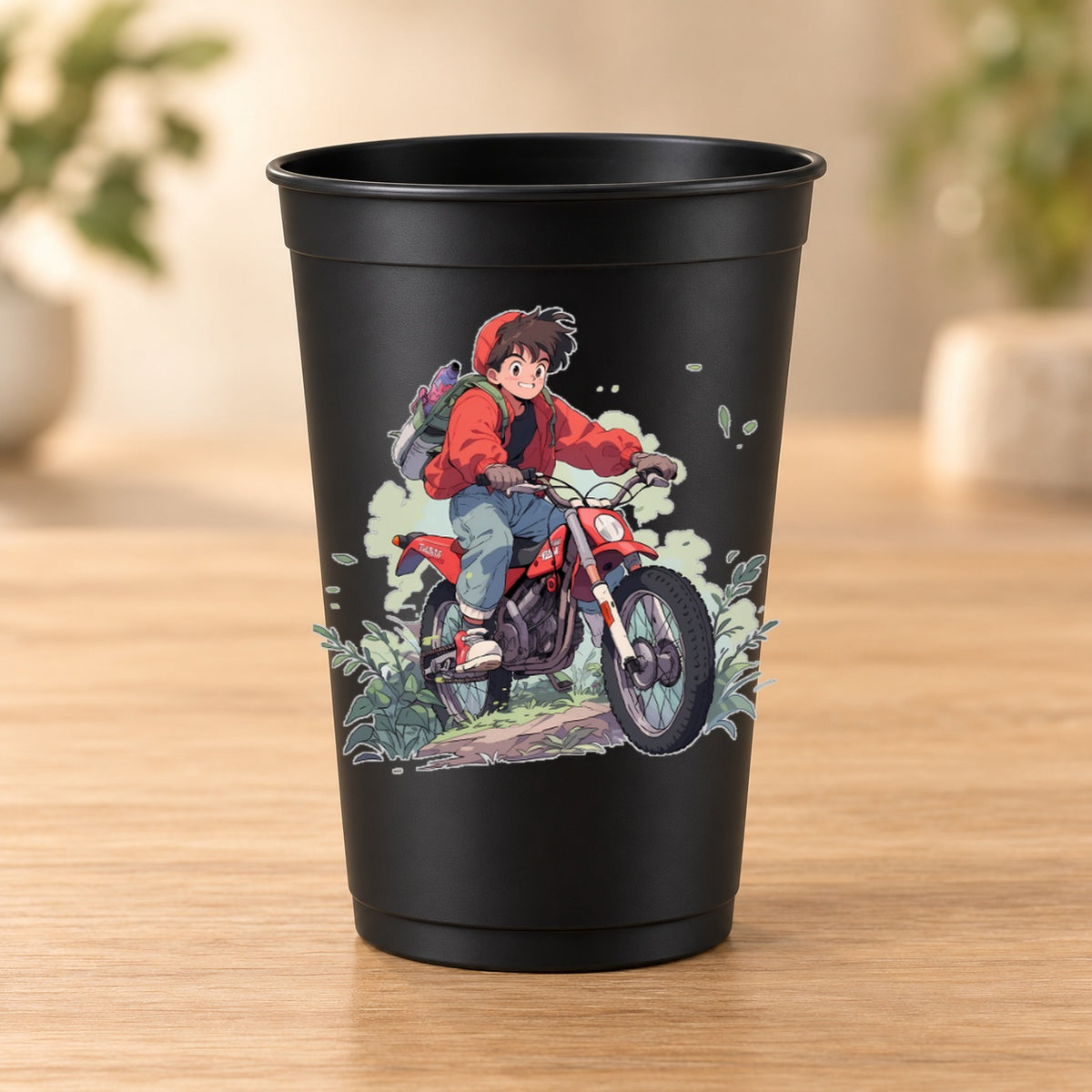 Gobelet Retro Anime noir modèle 38