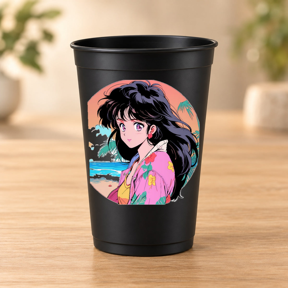 Gobelet Retro Anime noir modèle 39