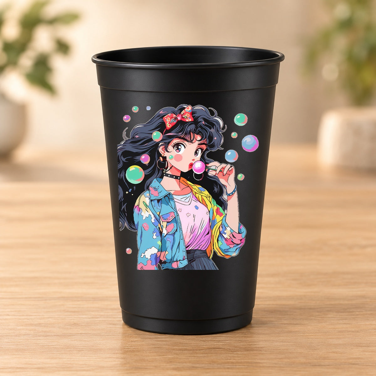 Gobelet Retro Anime noir modèle 40