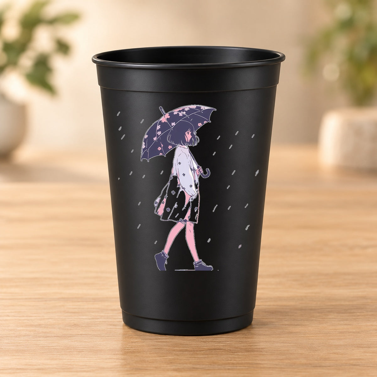 Gobelet Retro Anime noir modèle 44
