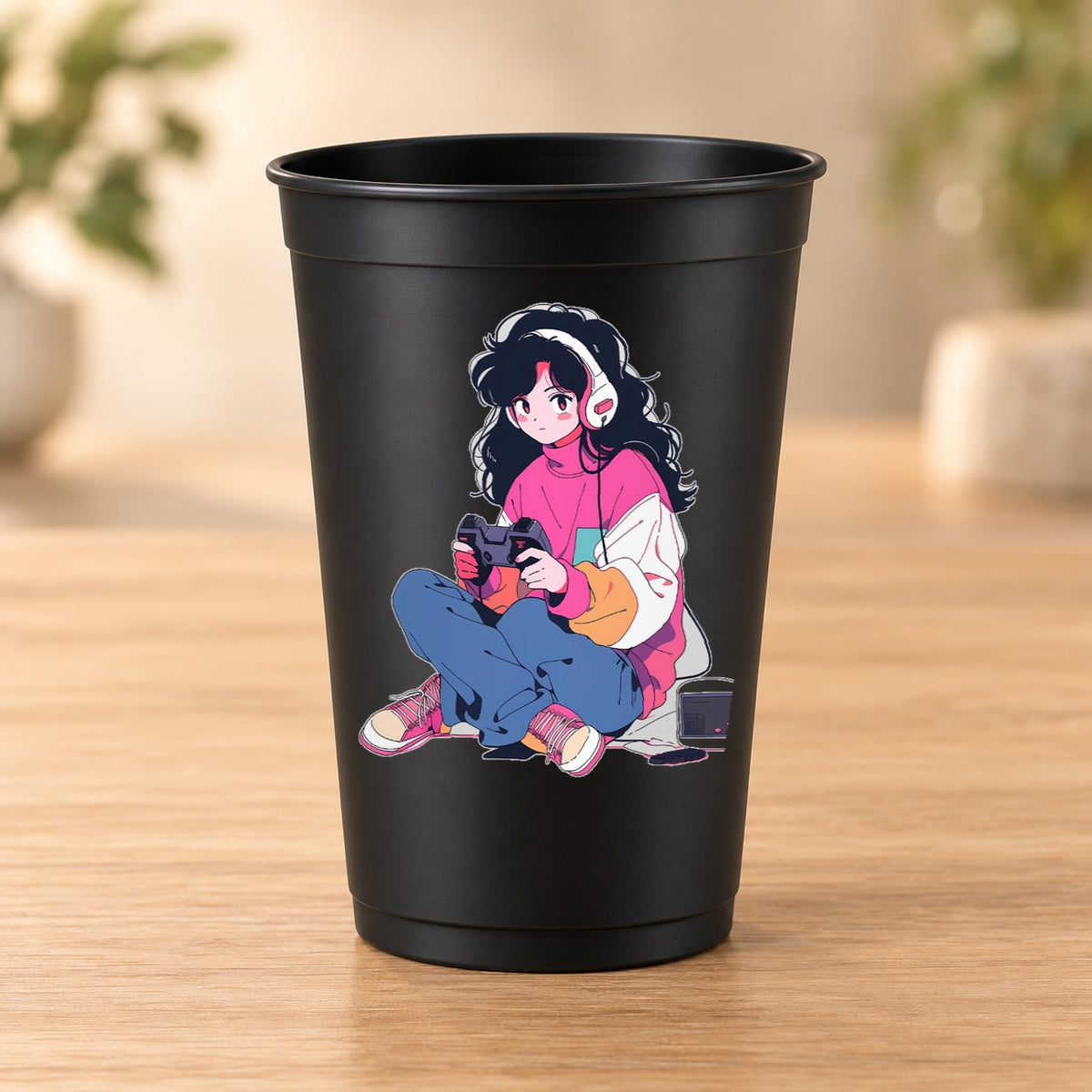Gobelet Retro Anime noir modèle 45