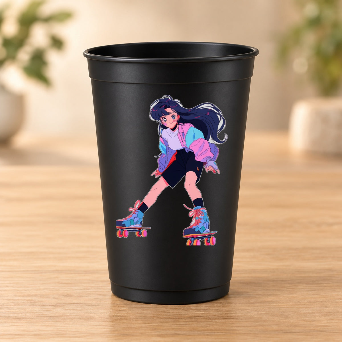 Gobelet Retro Anime noir modèle 5