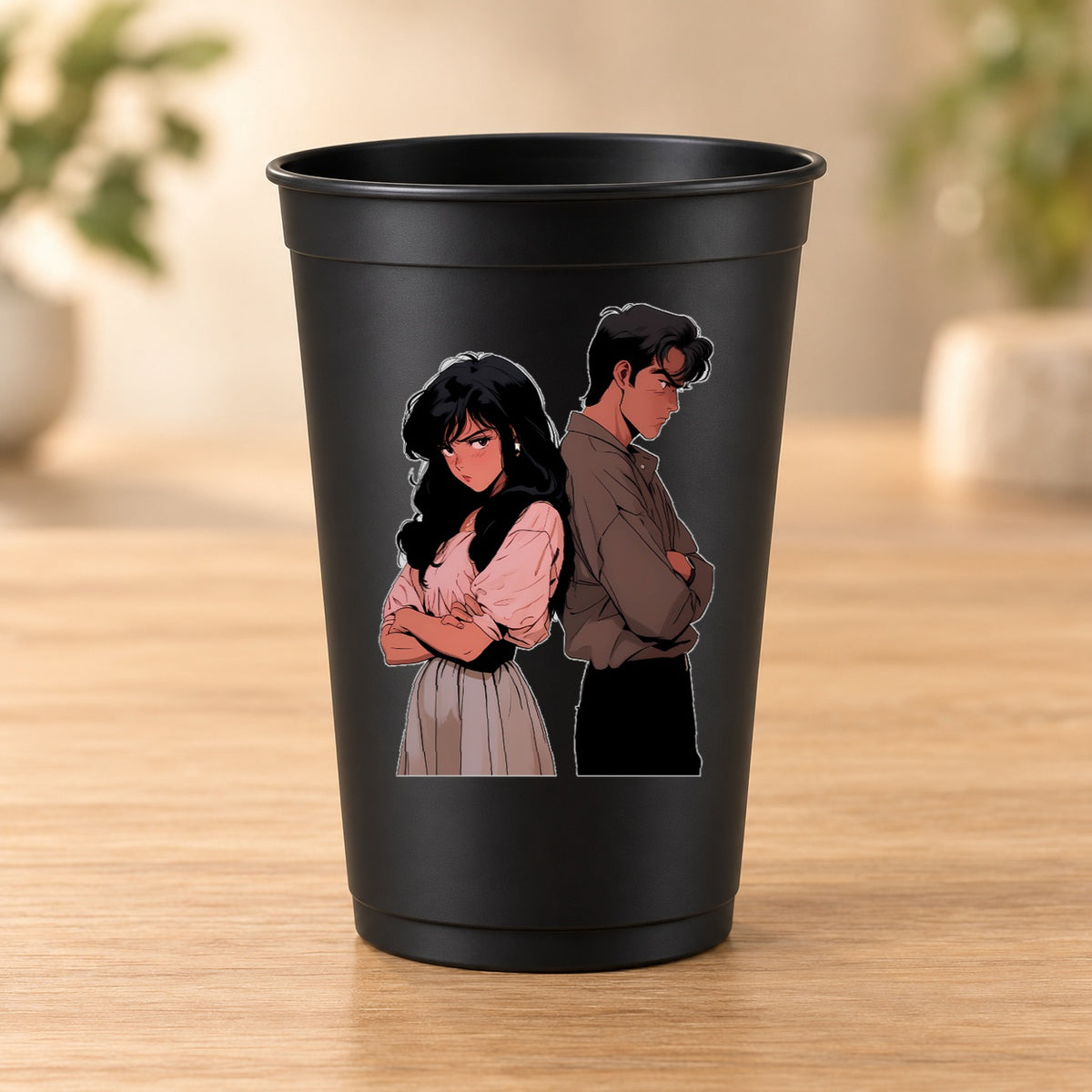 Gobelet Retro Anime noir modèle 51