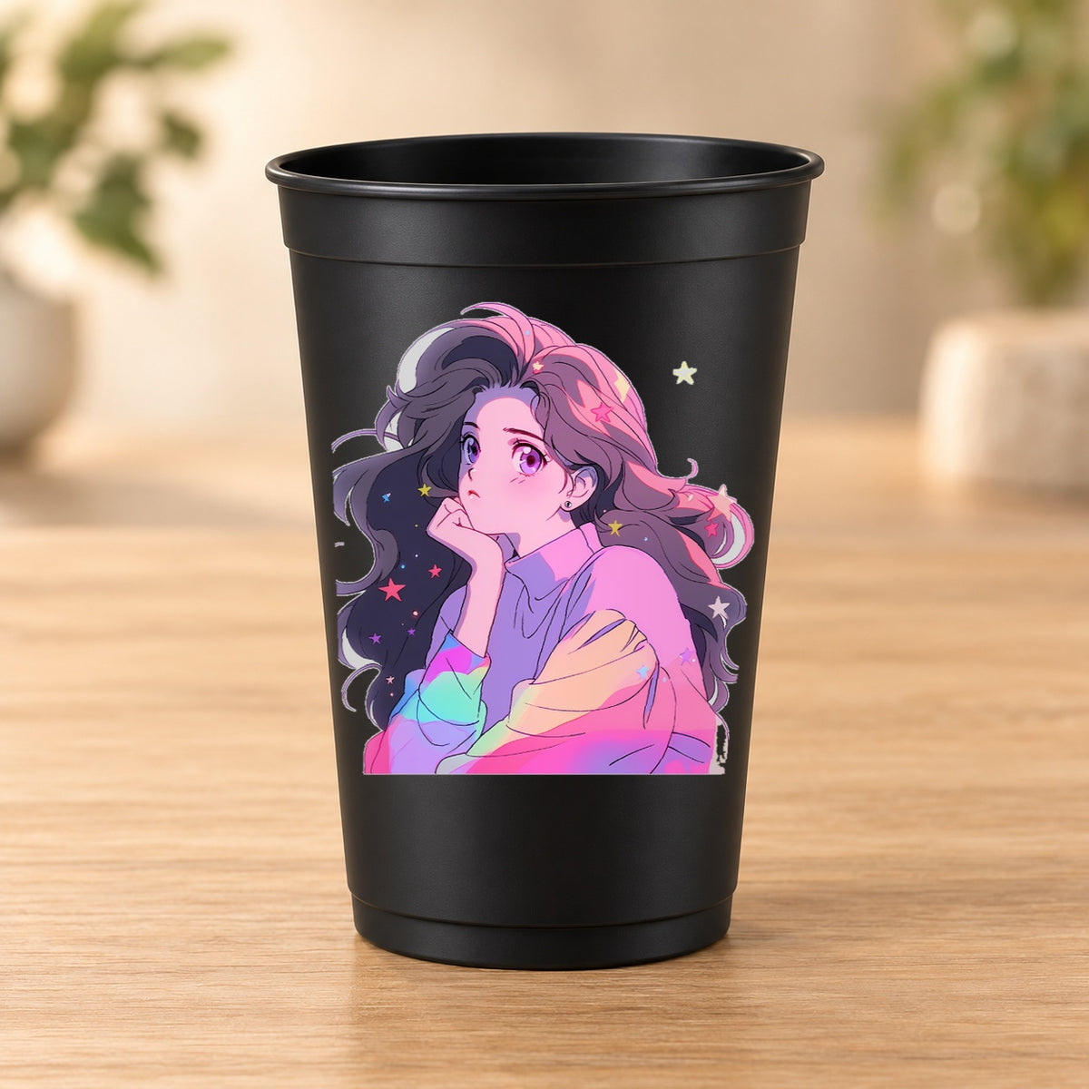 Gobelet Retro Anime noir modèle 9