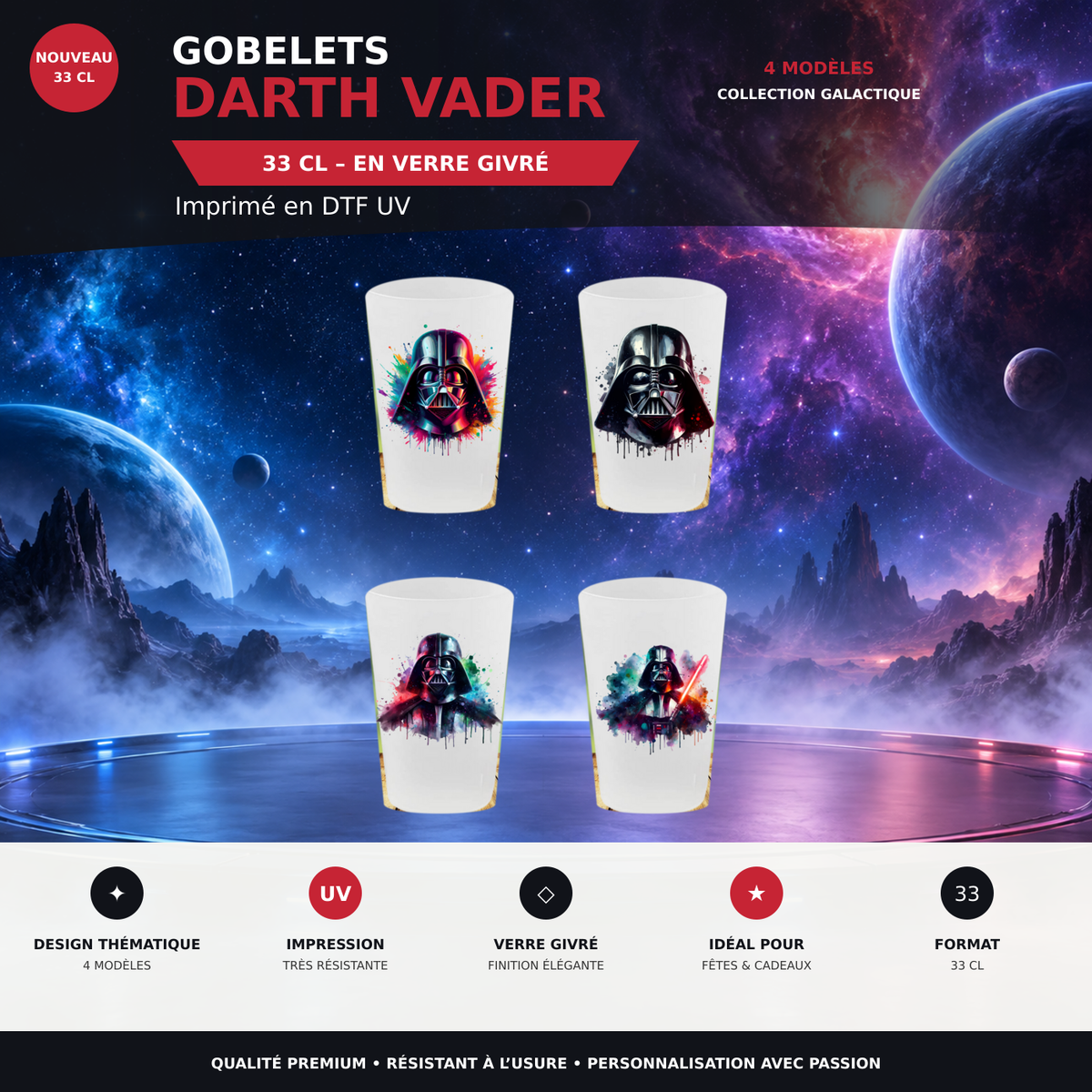 Présentation 🥤 Gobelet Réutilisable Darth Vader – Collection Star Wars Splash 🌌⚔️ sans cadres