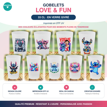 Gobelets Love & Fun 33 cl – présentation complète de neuf modèles