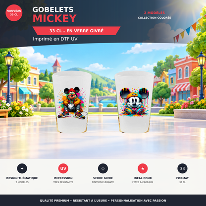 Présentation 🥤 Gobelet Réutilisable Mickey – Édition Street Art 🎧👟 sans cadres