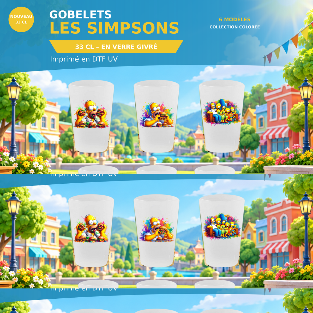 Présentation 🥤 Gobelet Réutilisable – Les Simpsons 🍩✨ sans cadres