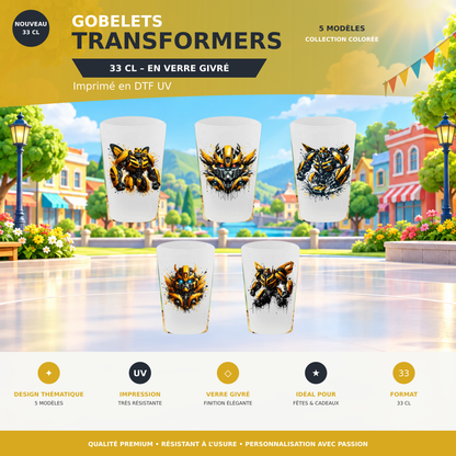 Présentation 🥤 Gobelet Réutilisable Transformers – Édition Bumblebee Splash sans cadres