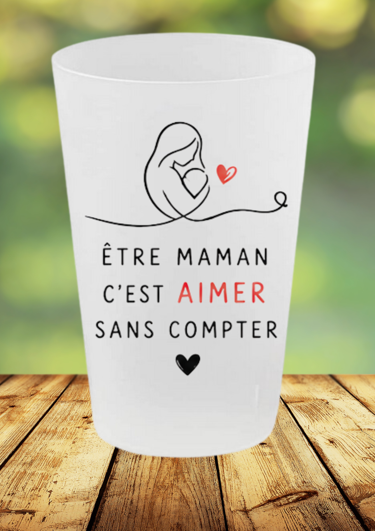 🥤 Gobelet "Être maman c’est aimer sans compter" – Cadeau plein d’amour 💕