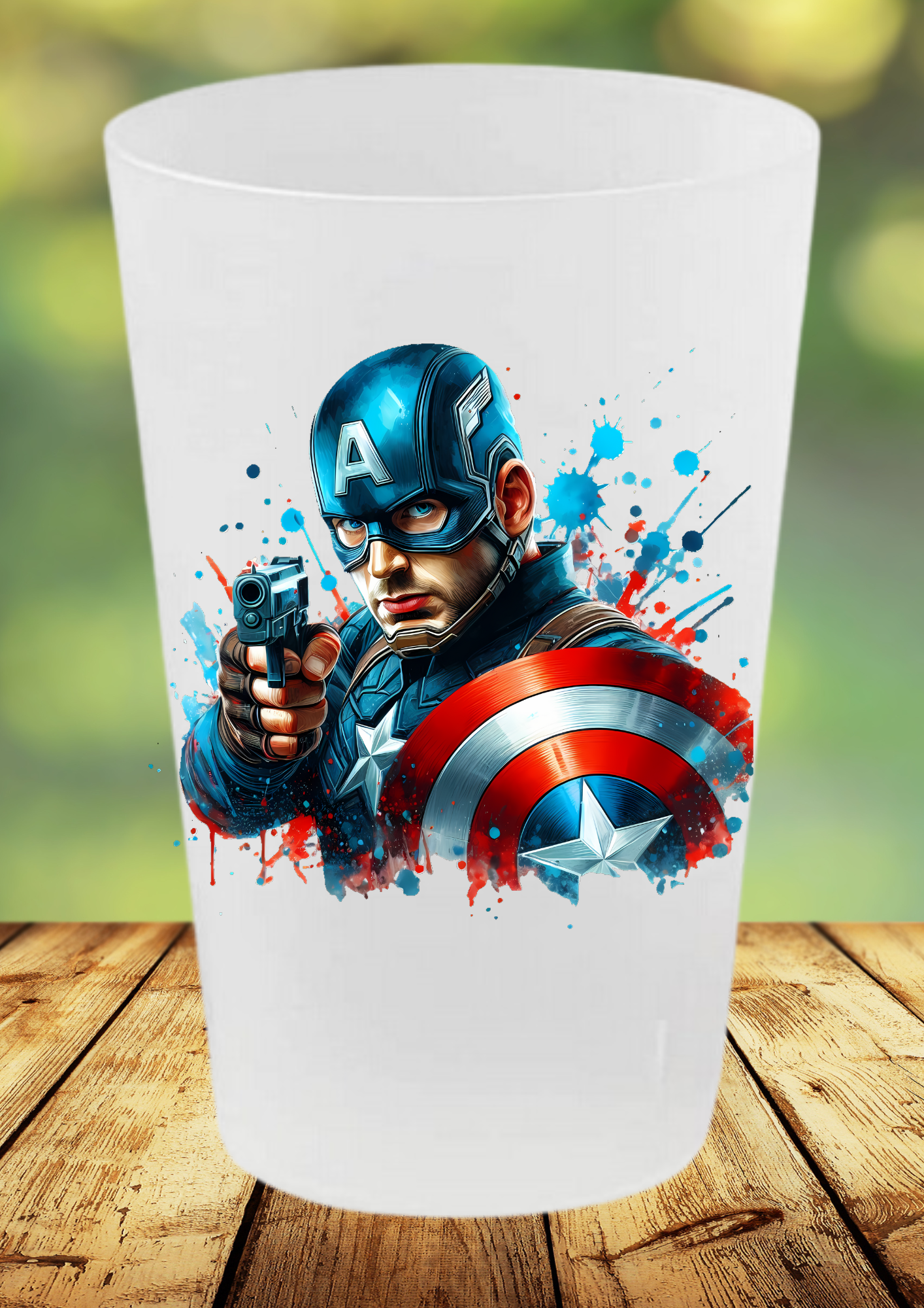 🥤 Gobelet Réutilisable Captain America – Édition Splash Art