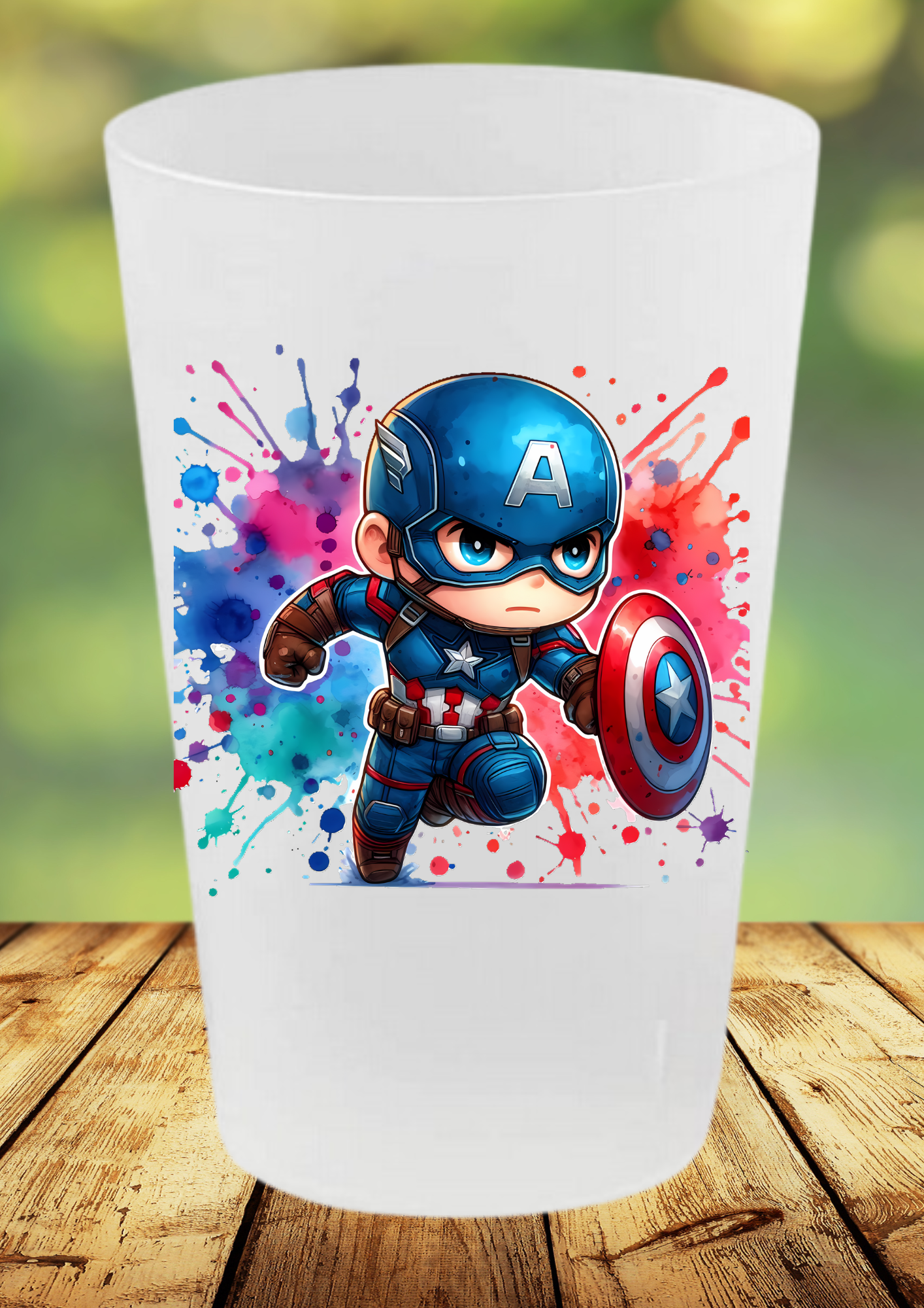 🥤 Gobelet Réutilisable Captain America – Édition Splash Art