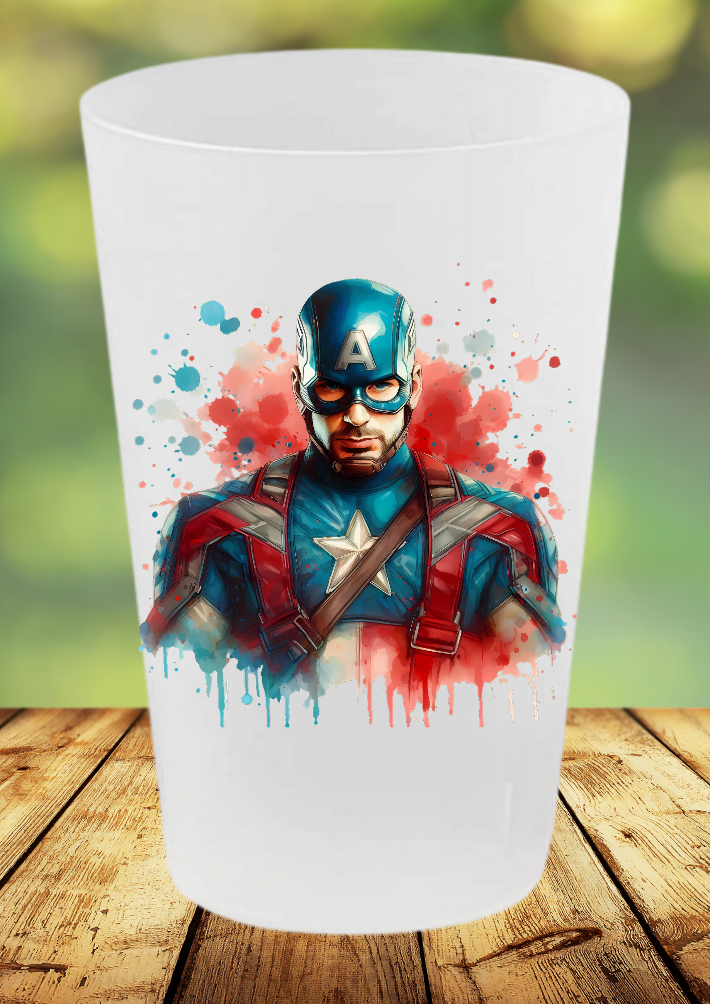 🥤 Gobelet Réutilisable Captain America – Édition Splash Art