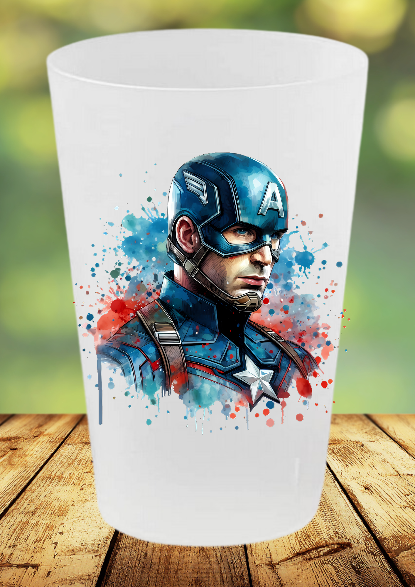 🥤 Gobelet Réutilisable Captain America – Édition Splash Art