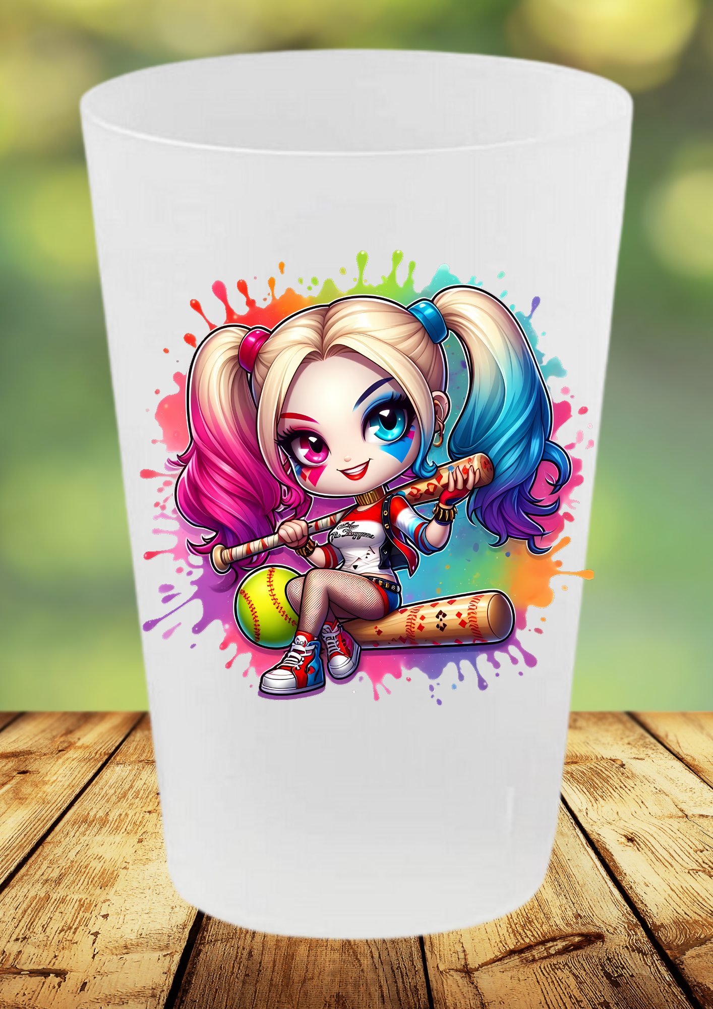 🥤 Verre réutilisable Harley Quinn – Collection Super-Héros ⚡