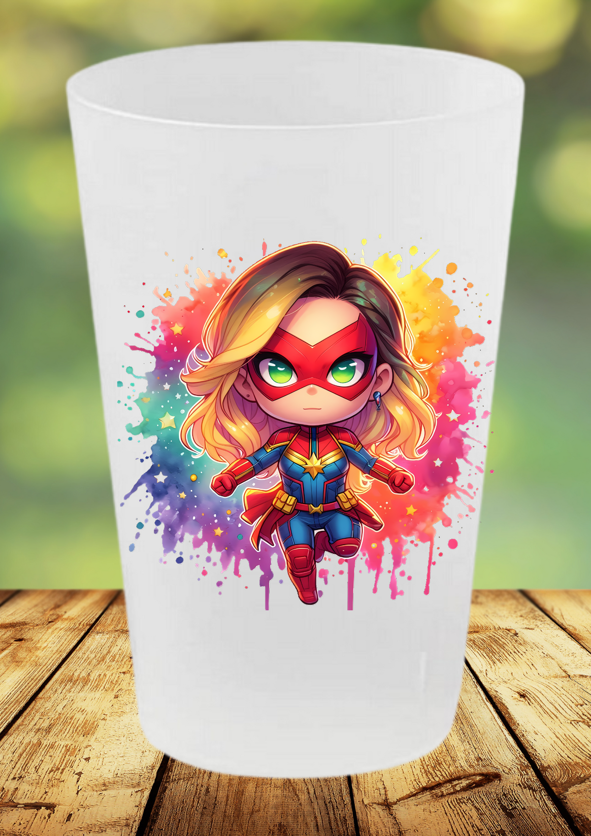 🥤 Gobelet Réutilisable Captain Marvel – Édition Splash Art