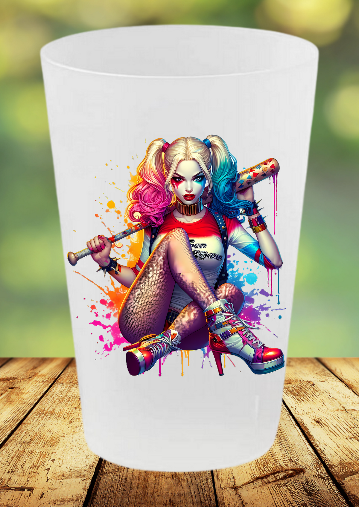 🥤 Verre réutilisable Harley Quinn – Collection Super-Héros ⚡