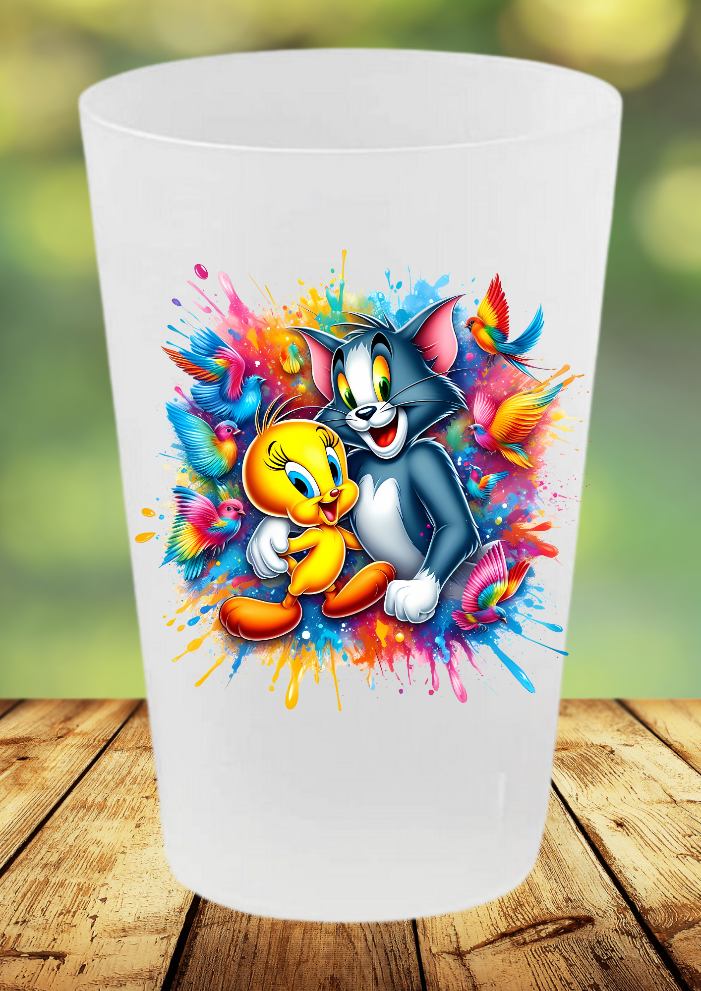 🥤 Gobelet Réutilisable Tom, Jerry & Titi – Collection Color Splash