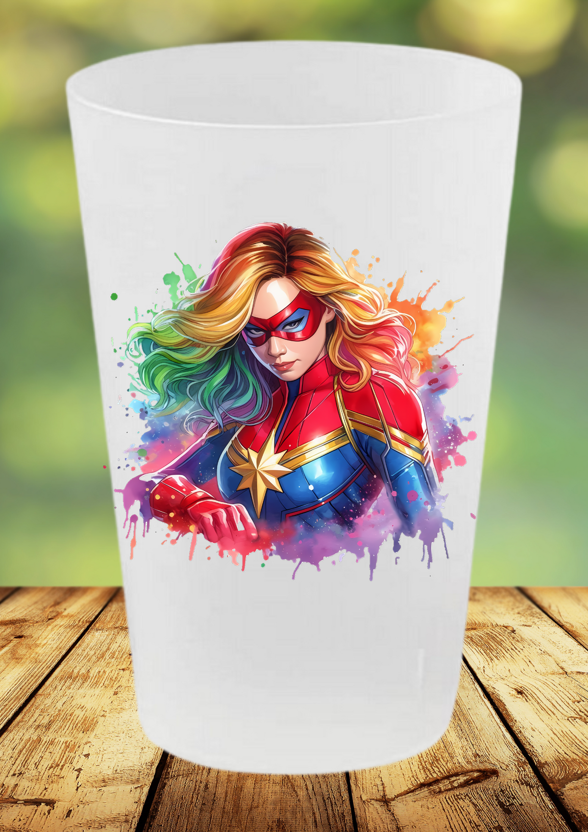 🥤 Gobelet Réutilisable Captain Marvel – Édition Splash Art