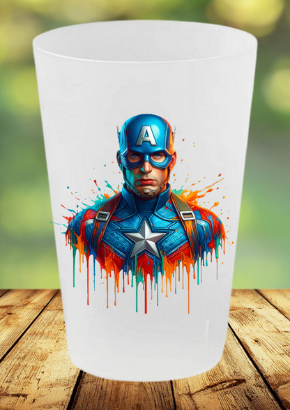 🥤 Gobelet Réutilisable Captain America – Édition Splash Art