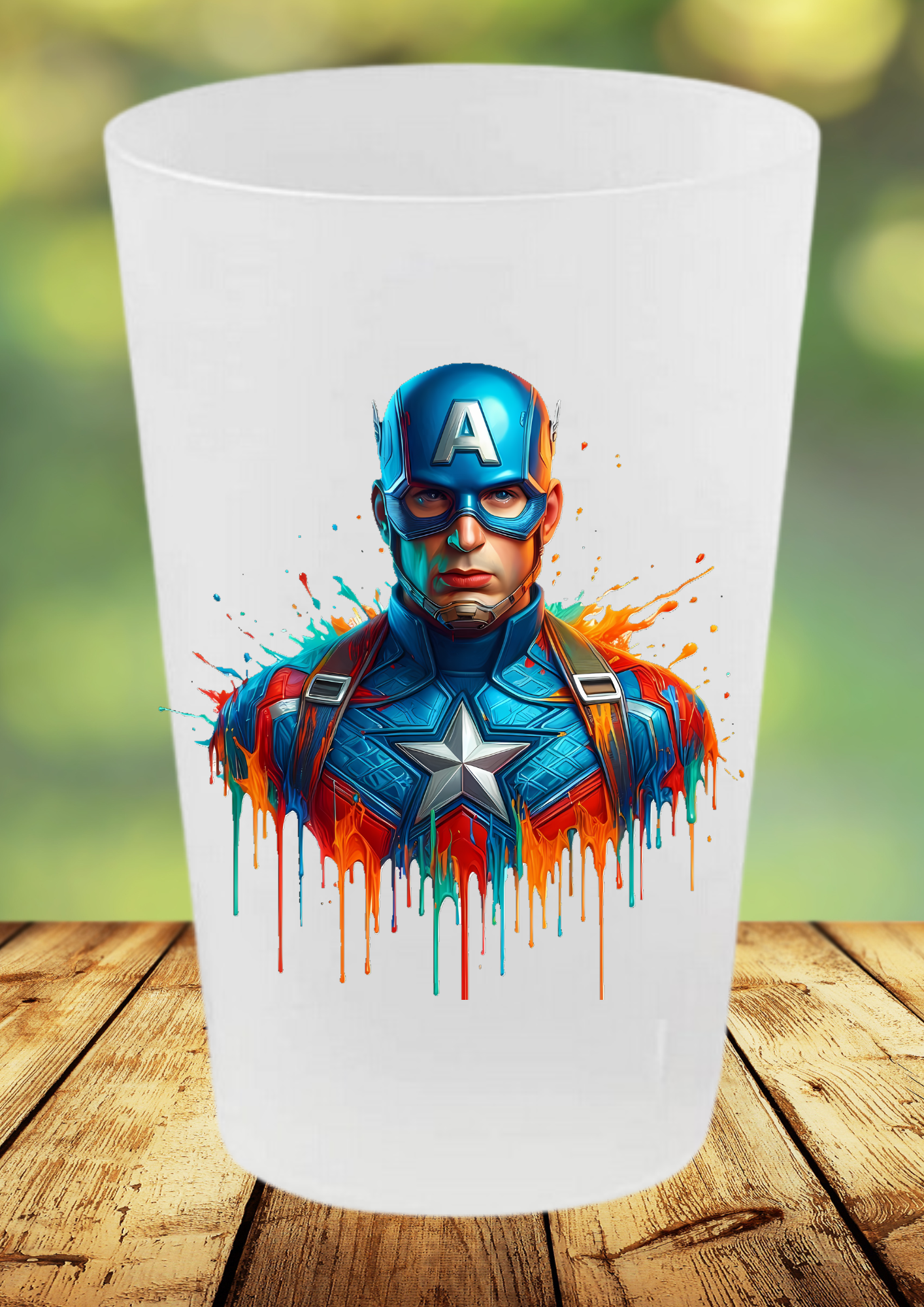 🥤 Gobelet Réutilisable Captain America – Édition Splash Art
